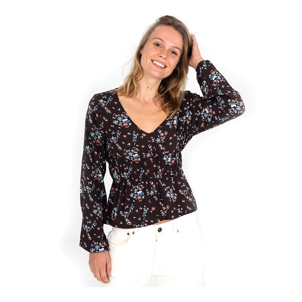 Hurley CINCHED LS TOP - Top Femme black belize
