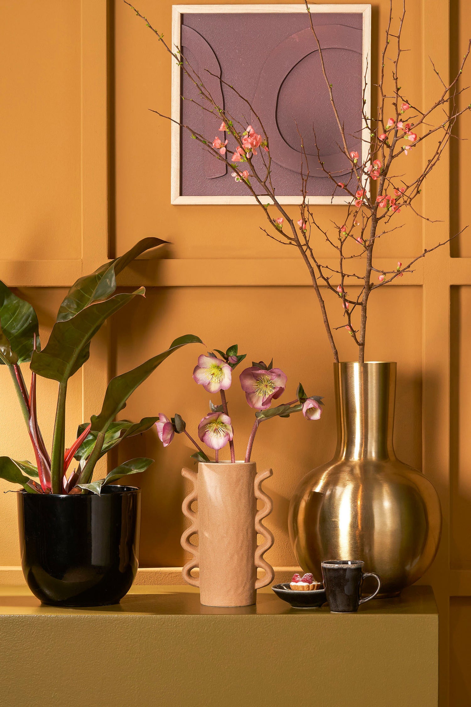 Mica Decorations vaas Dara goud D 28 H 42 cm
