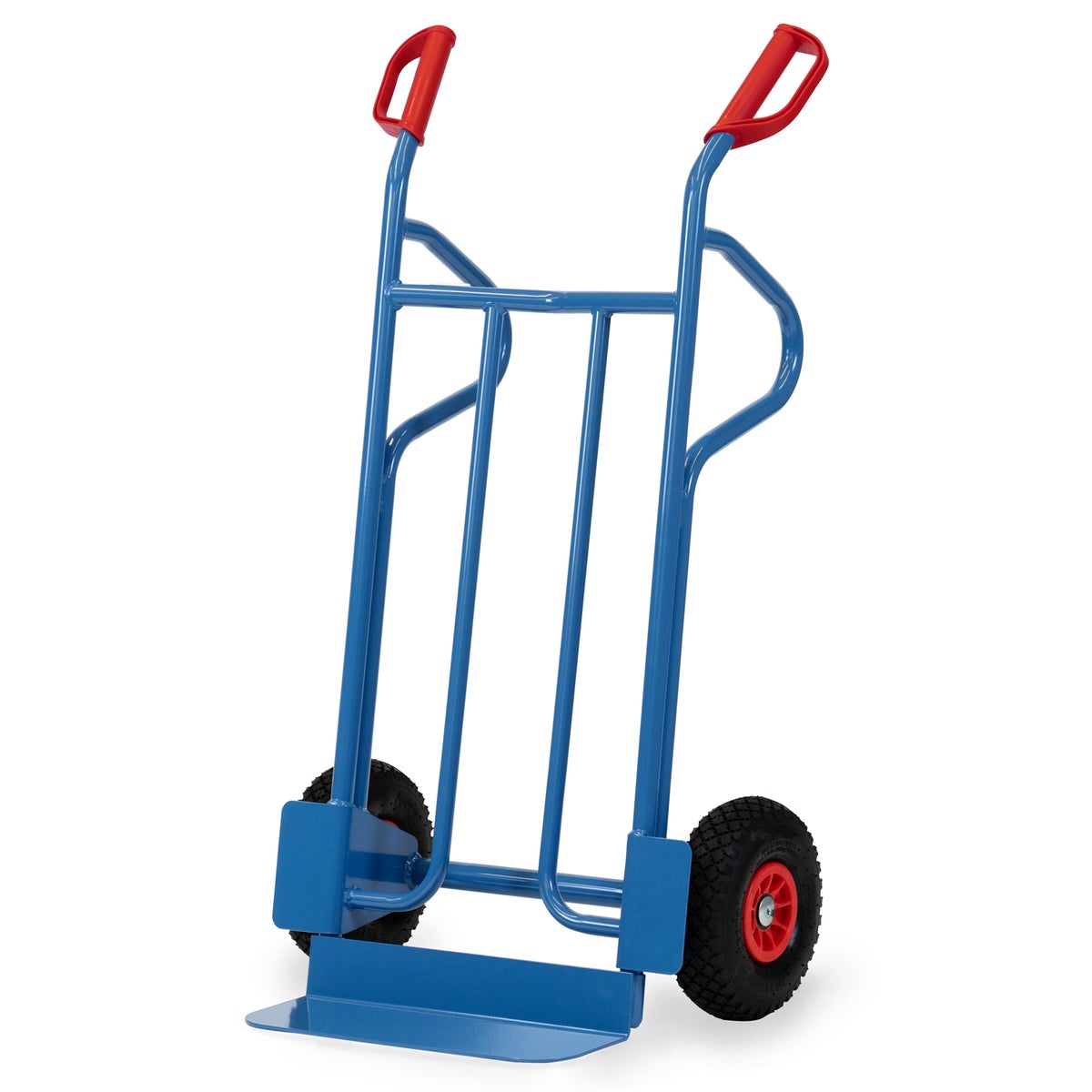 Fetra stalen buiskruiwagen met polyurethaanbanden, hoogte 1200mm, schep 150x450mm