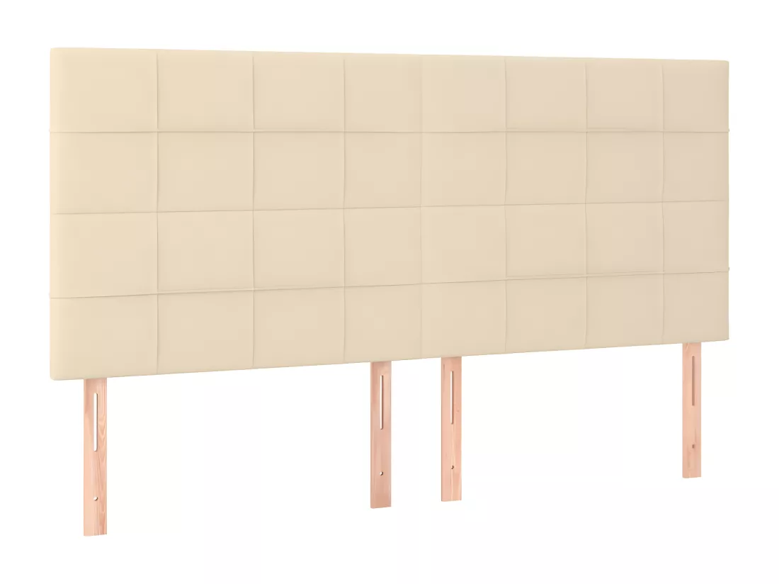 Sommier tapissier et matelas et LED Crème 200x200 cm Tissu