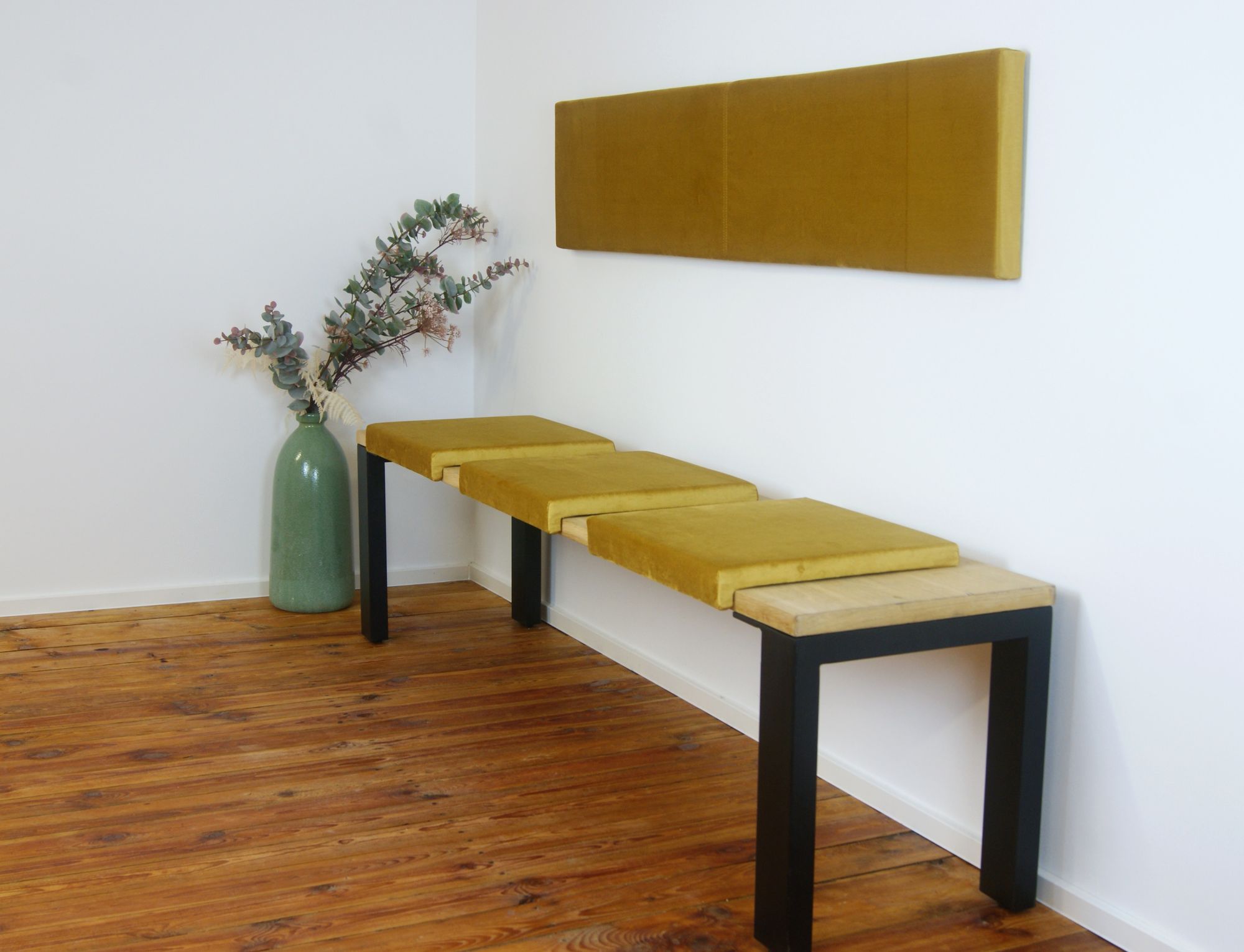 Lycce XXL Wandkissen Wandpolster mit Montage-Set, Samt FRESH, 1,5m
