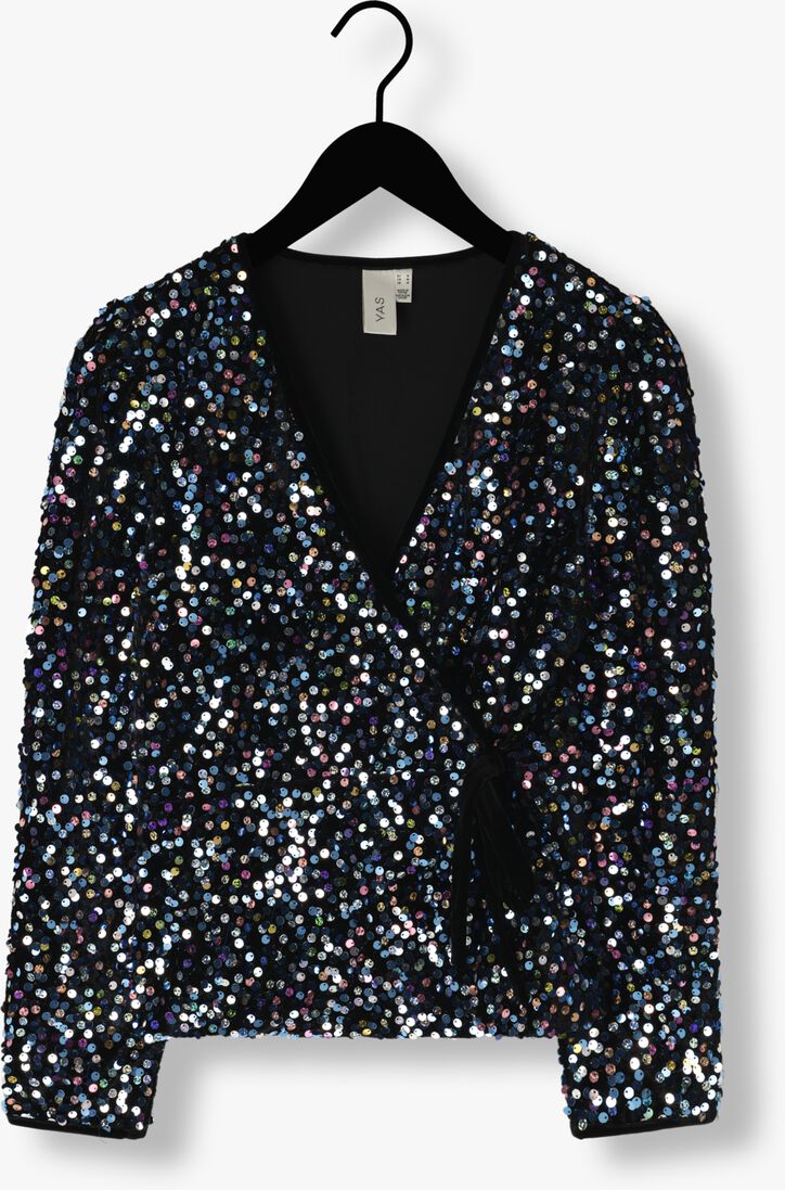 Y.A.S. zwarte y.a.s. blouse yaskillo sequin ls wrap top