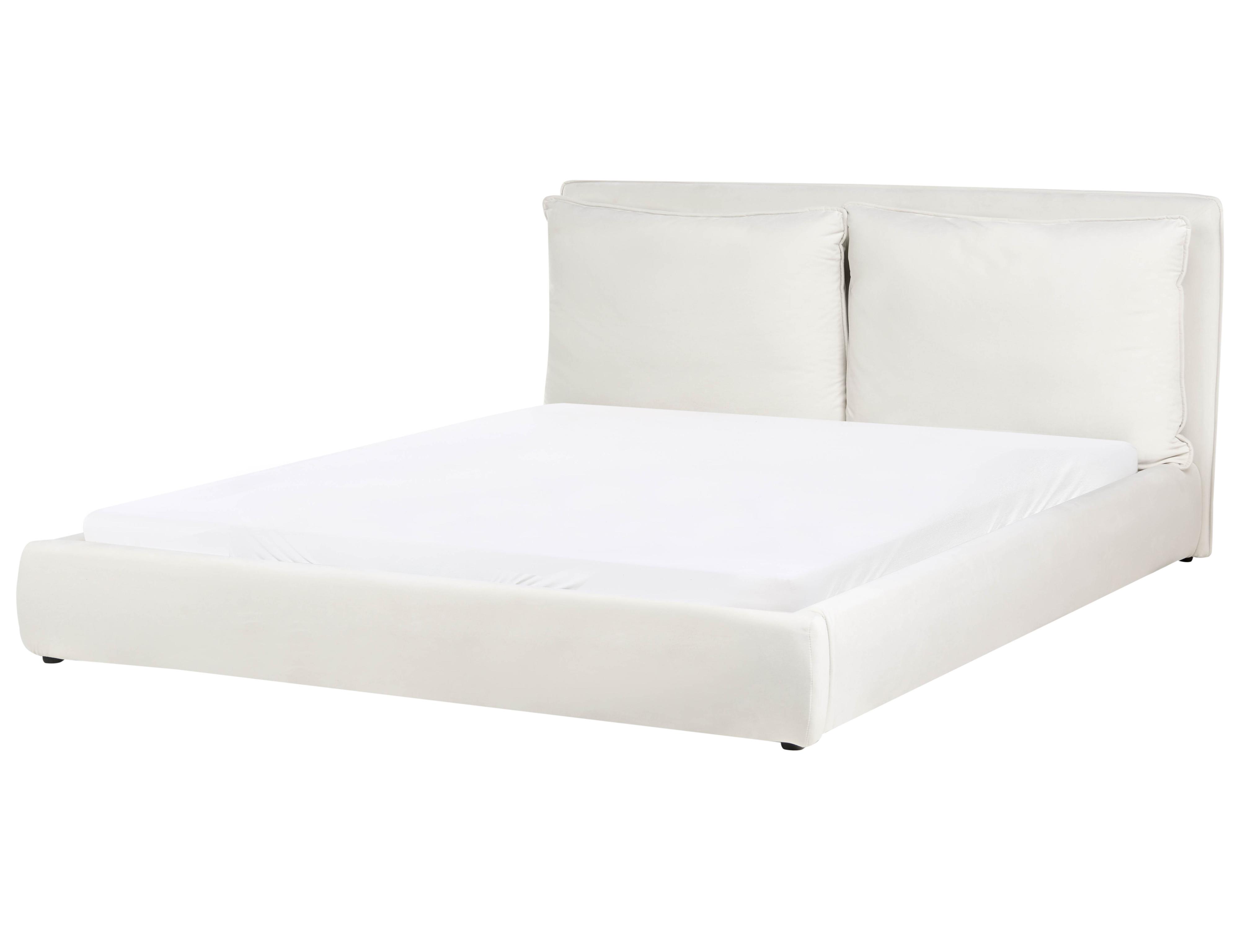 Waterbed Fluweel BAJONNA 180 x 200 cm Gebroken wit