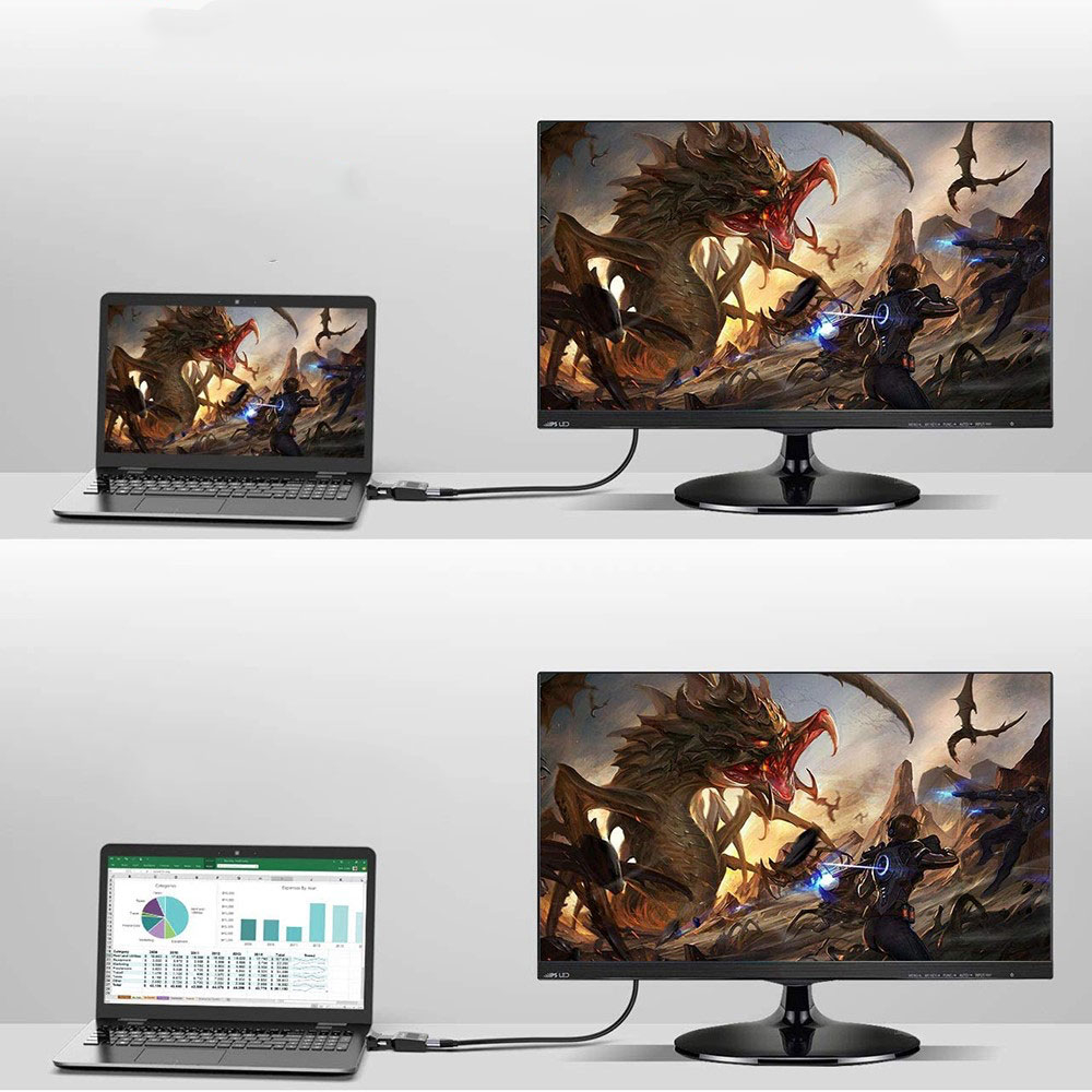 VGA auf HDMI 1080p@60Hz FullHD / VGA / Micro USB / 3.5mm Klinke Adapter - Schwarz