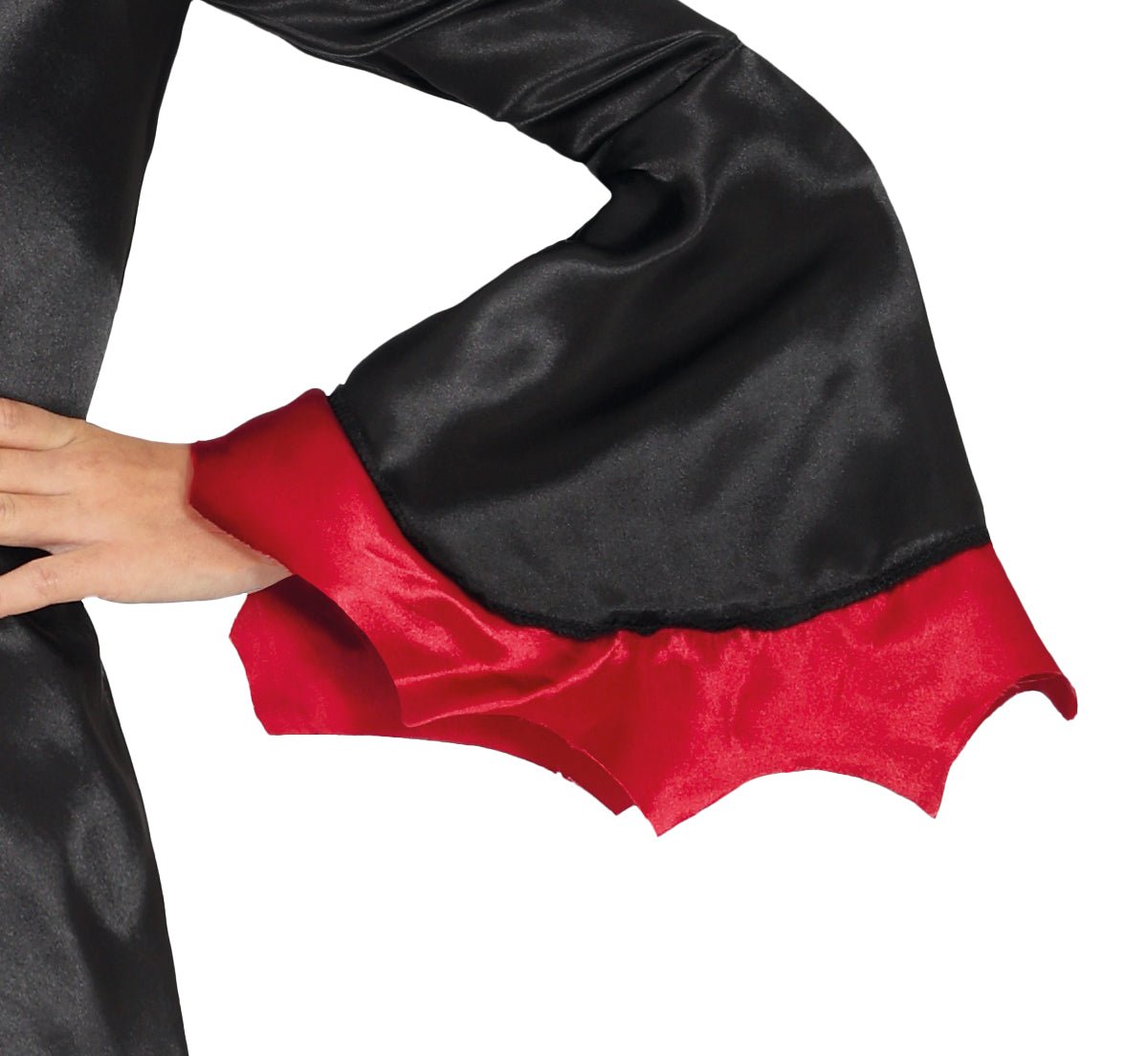 Halloween Kostuum Zwart Rood Meisje Vampier Lang