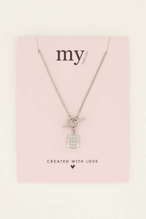 Sunchasers ketting met slotje & smiley strass bedel