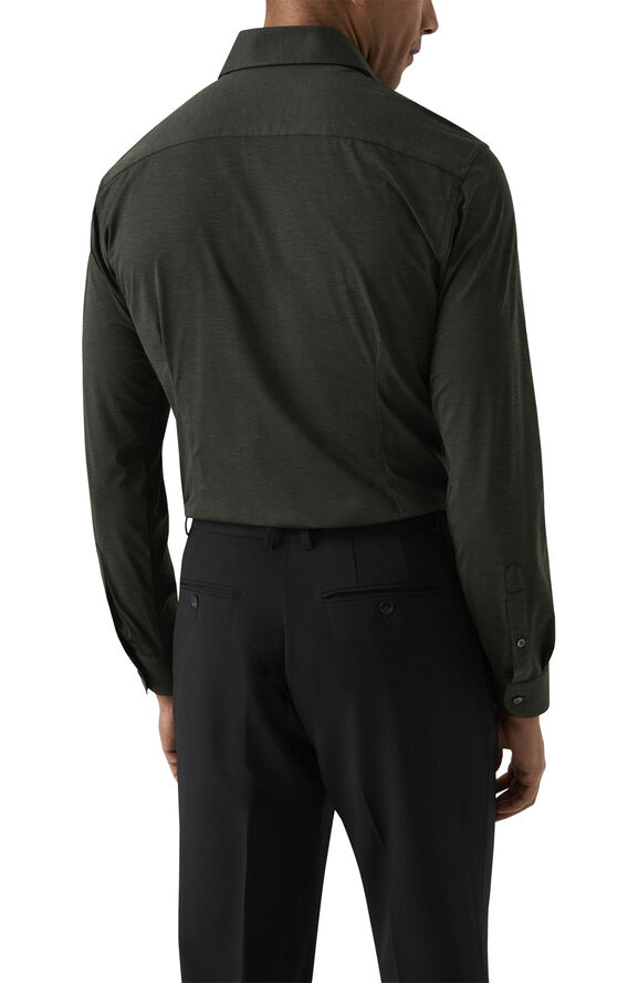 ETON Cont. Fit Dark Green Four-Way Stretch Shirt Grøn