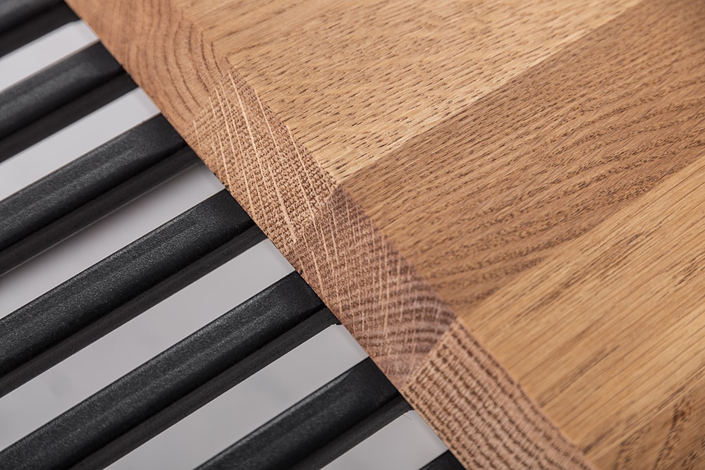 riess-ambiente Couchtisch ARCHITECTURE - 100cm Eiche geölt schwarzes Metallgestell Massivholz