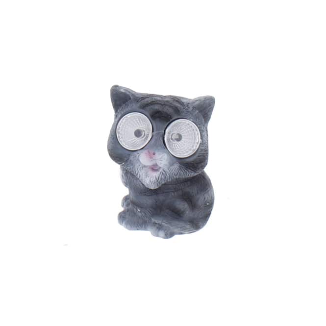 Katze mit Solar LED - ca. 7 x 7 x 8,5 cm