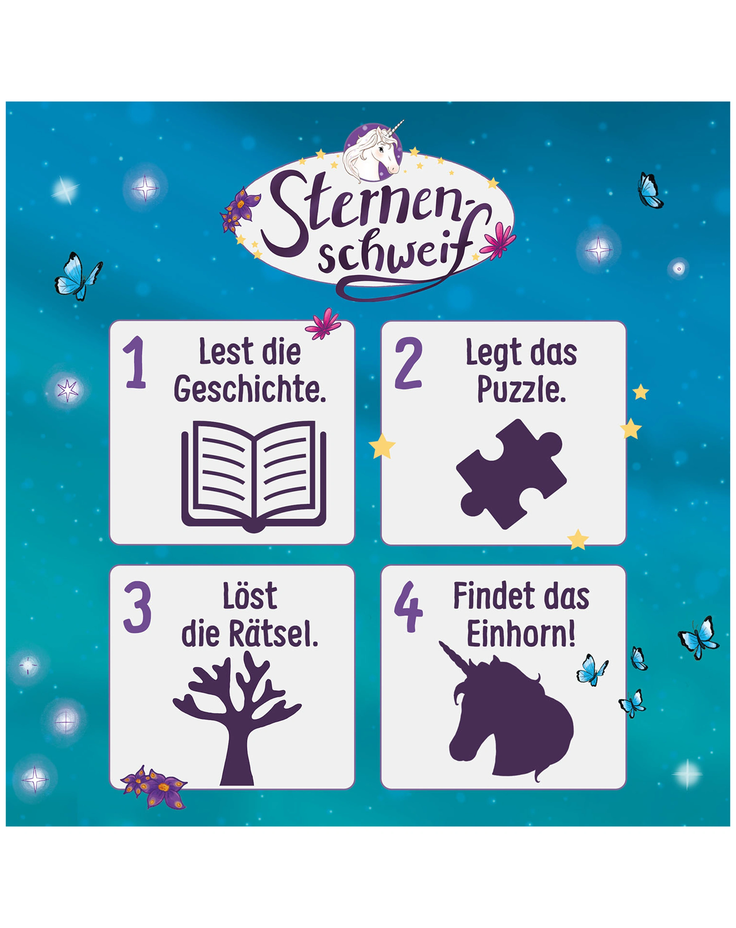 StoryPuzzle STERNENSCHWEIF - DAS VERSCHWUNDENE EINHORN 150-teilig