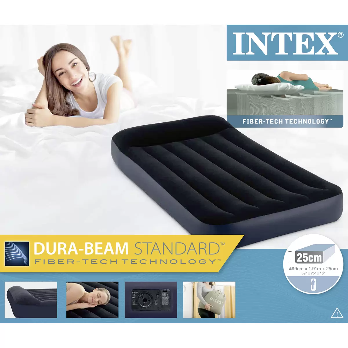 Luftbett Intex Twin Pillow Rest Classic