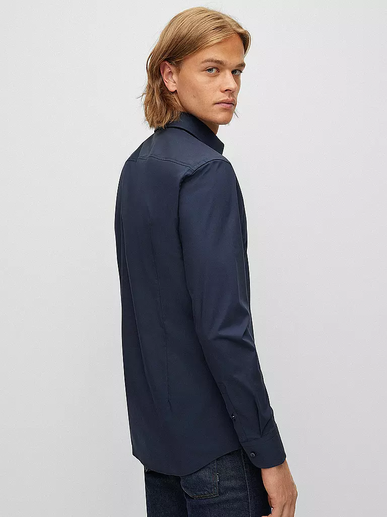 BOSS Hemd Slim Fit Hank blau