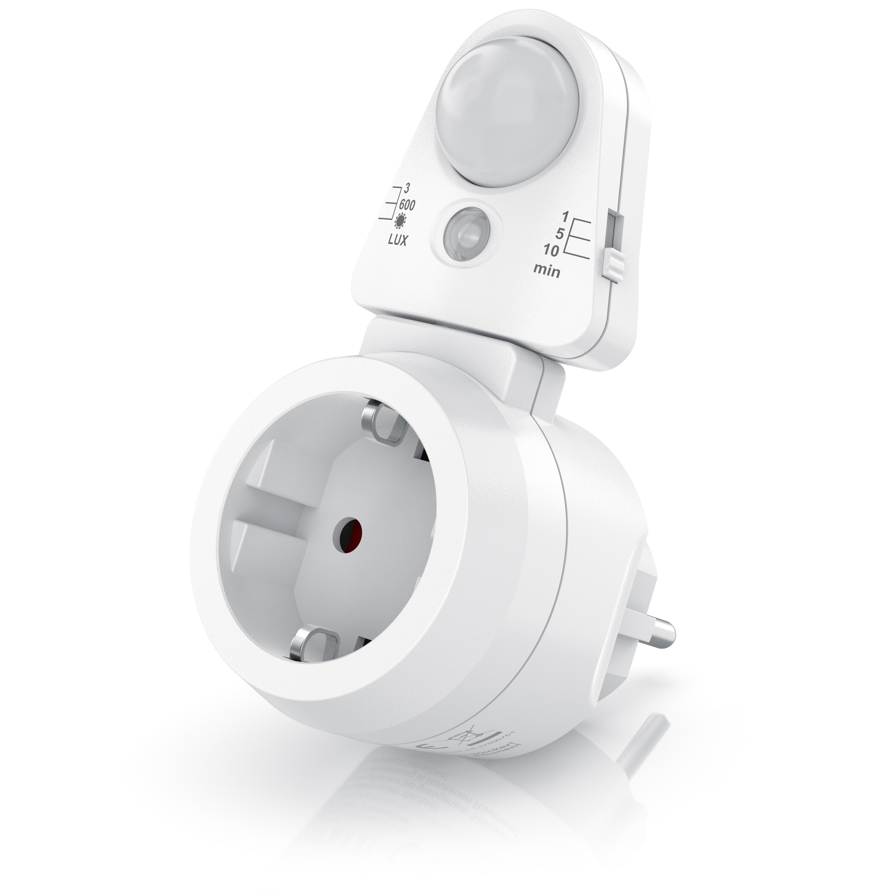 BEARWARE Steckdosen Bewegungsmelder mit Timer - Zeitschaltuhr digital - Lichtsensor 3, 600, 1200 Lux - PIR Infrarotsensor Bewegungssensor