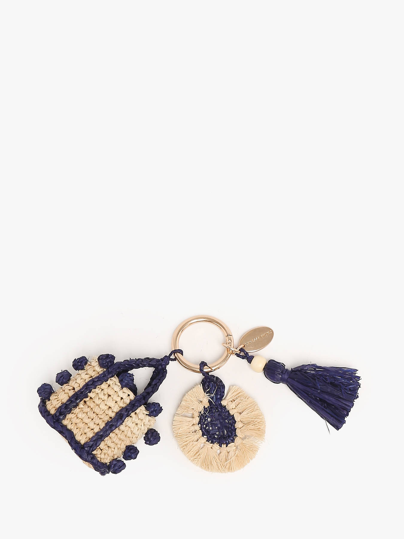 Porte-clefs Cabas Pompon raphia VANESSA BRUNO