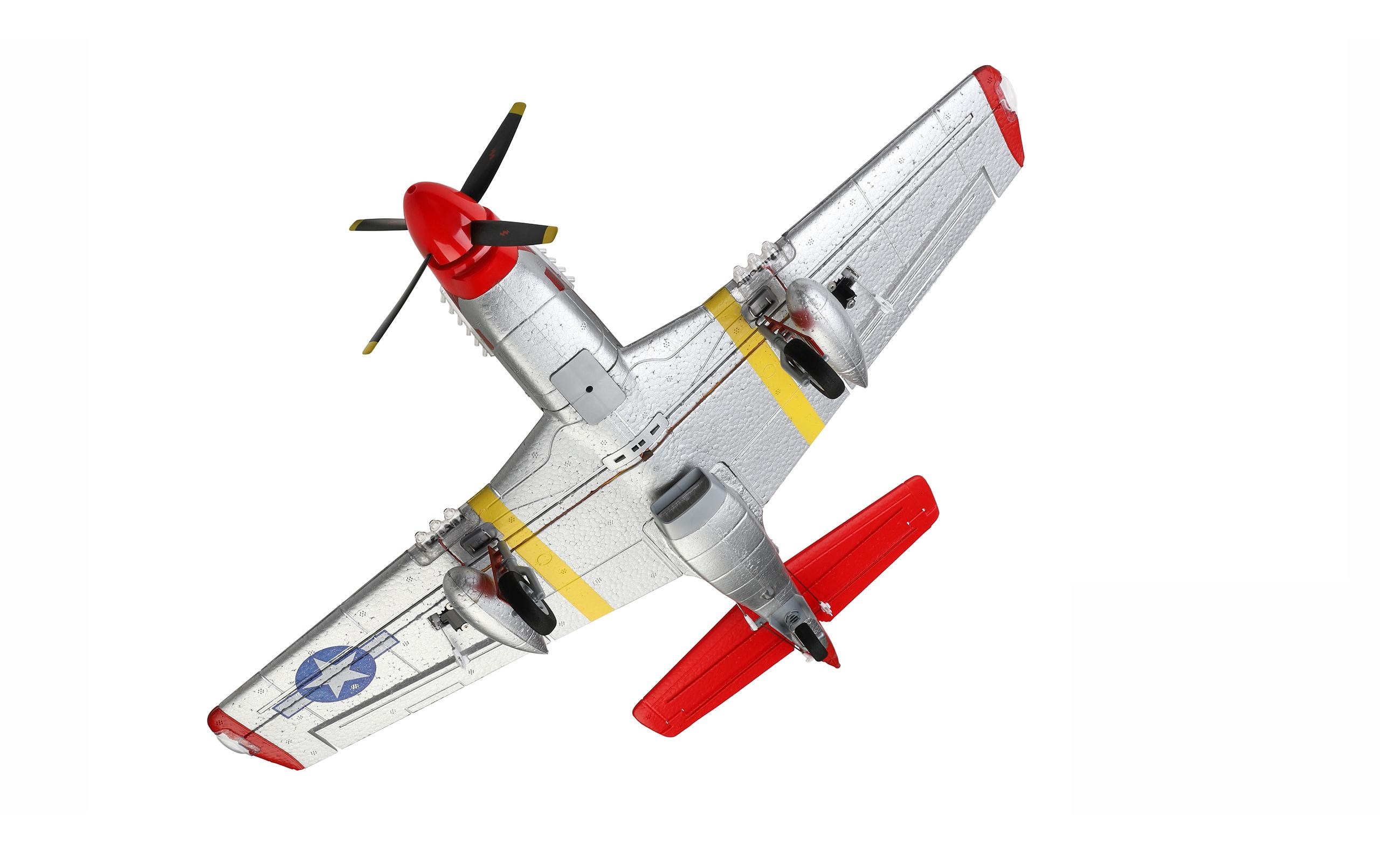 Warbird AMXflight P51 560 mm 4-Kanal, Gyro, RTF<br>Kleines P51 Mustang 2. Weltkrieg Jagdflugzeug mit 3D/6G Gyro