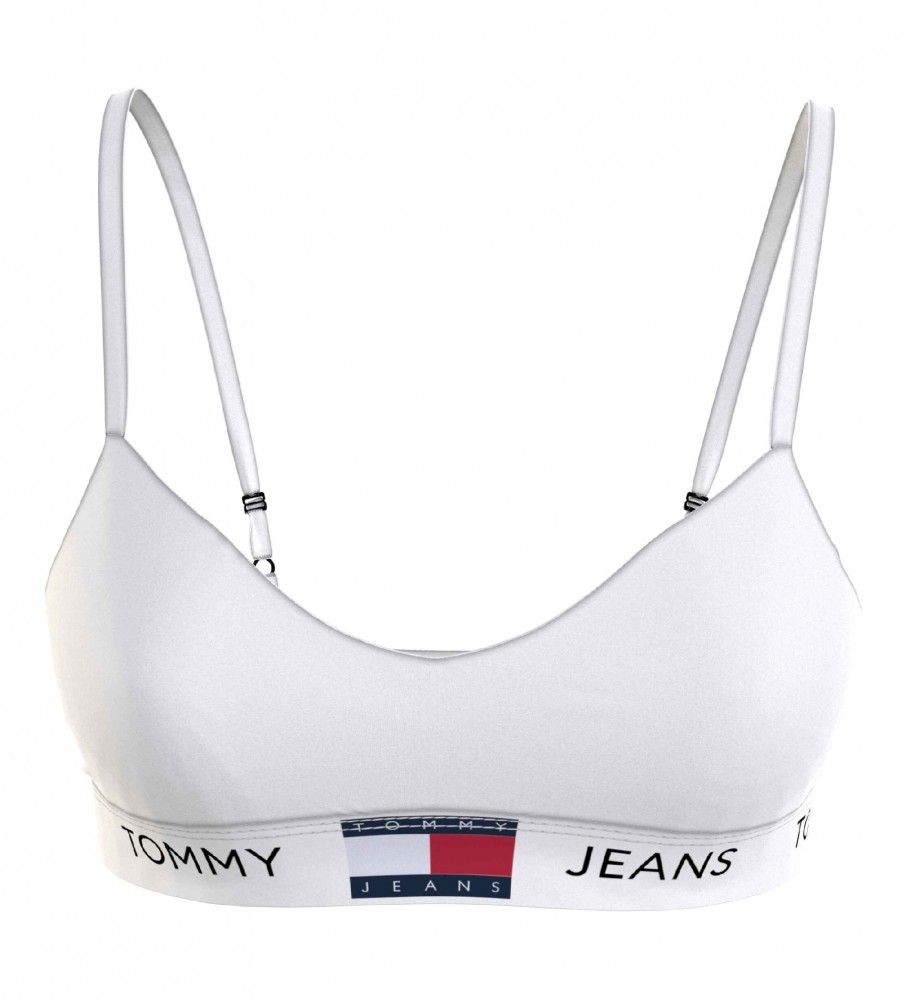 Sutiã Tommy Jeans Sport Style Bralette, Branco