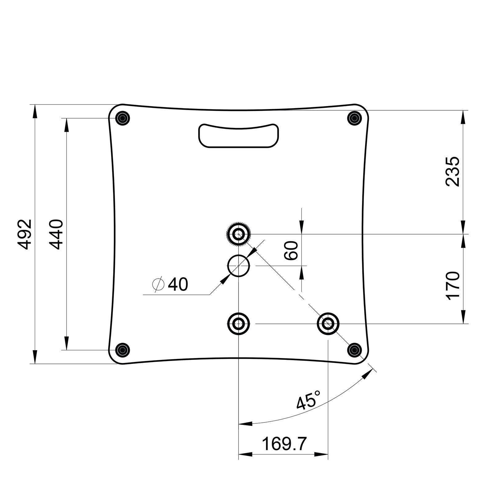 Hilec Stick-SB luidspreker statief met vierkante voet (per stuk)