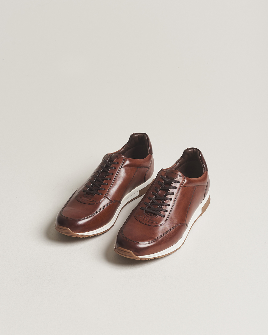 Loake 1880 Bannister Leather Running Sneaker Cedar