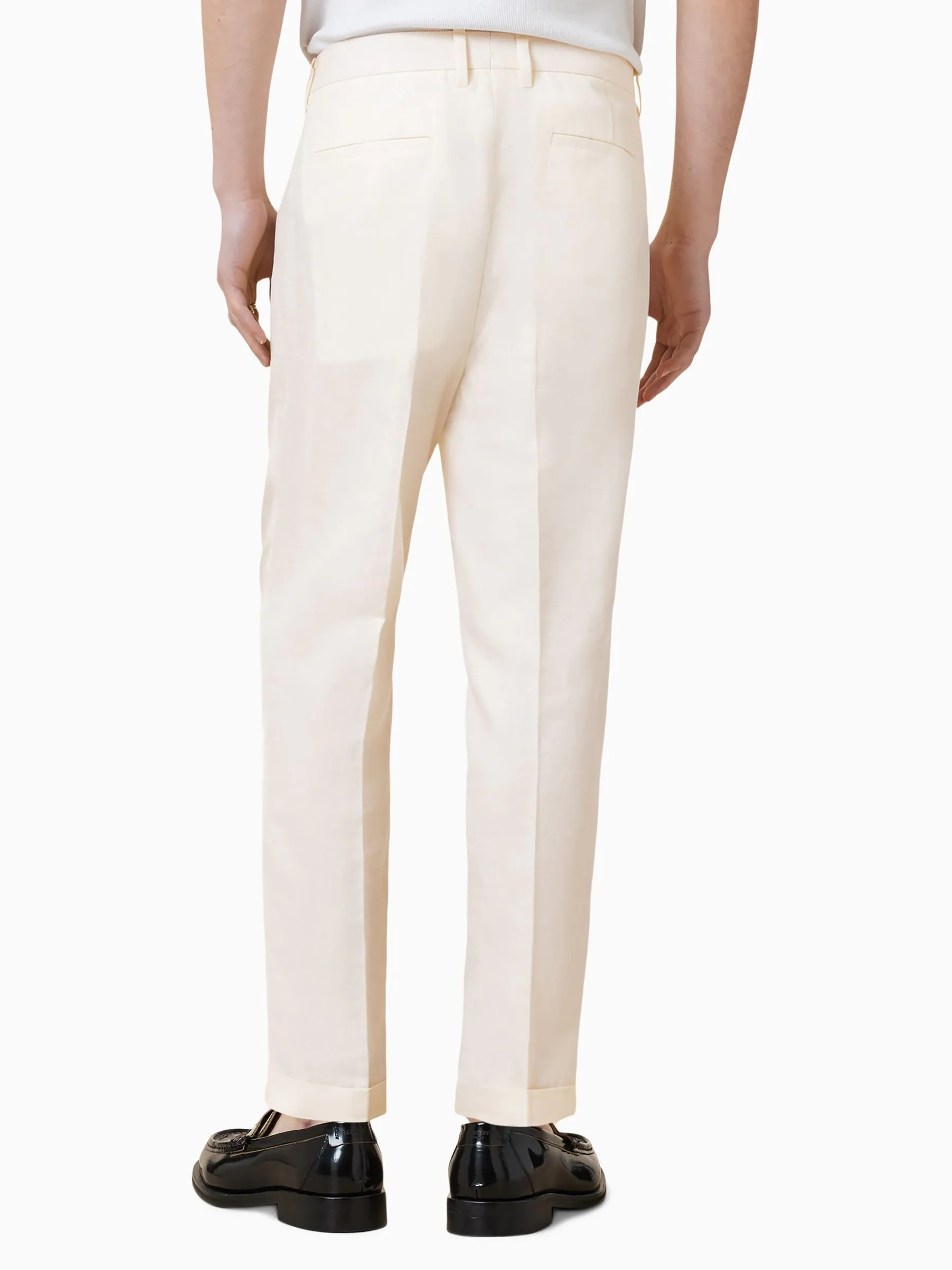 AllSaints Slim Cross Tallis Linen Blend Trousers