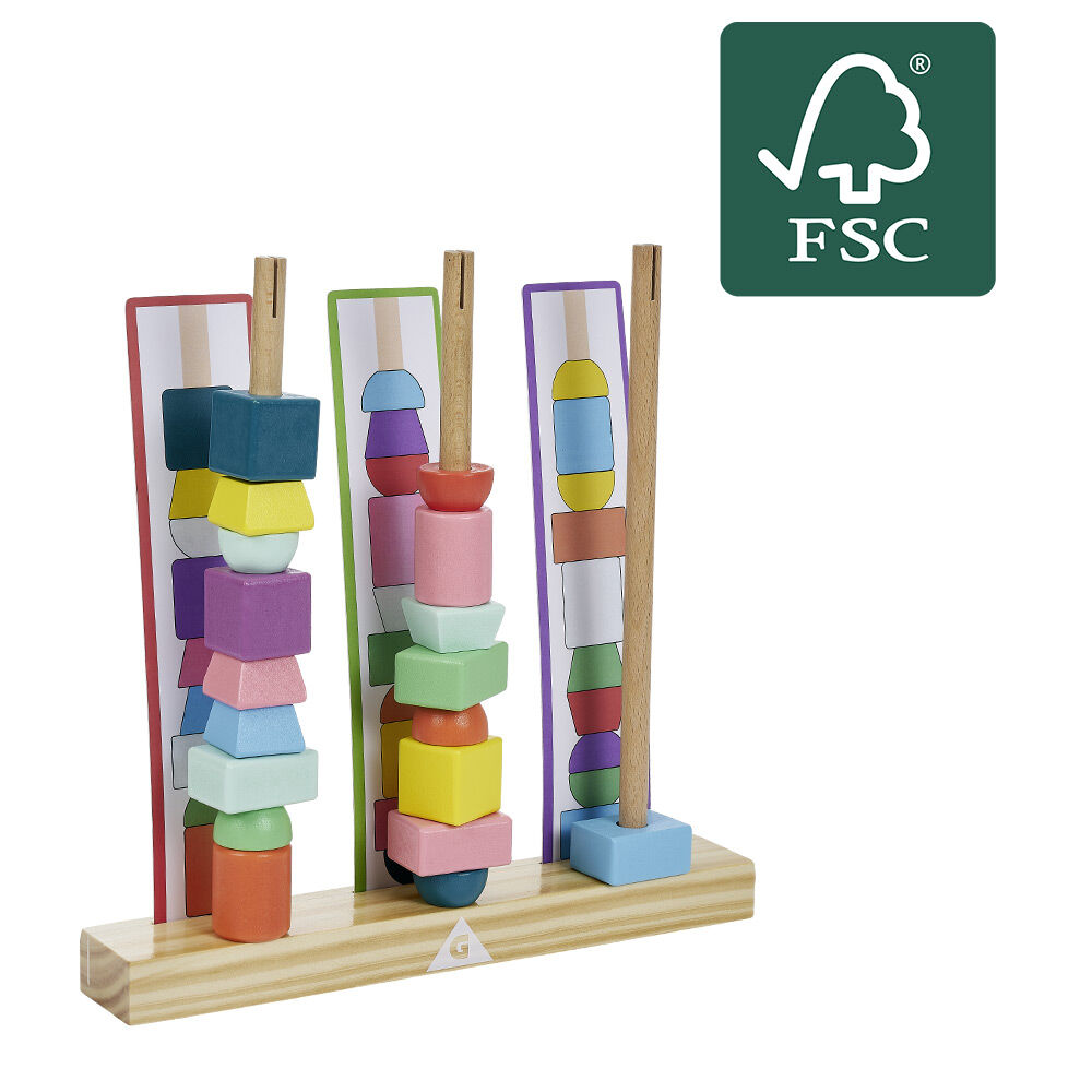 Jeu de perles 2 en 1 en bois certifié FSC® Montessori