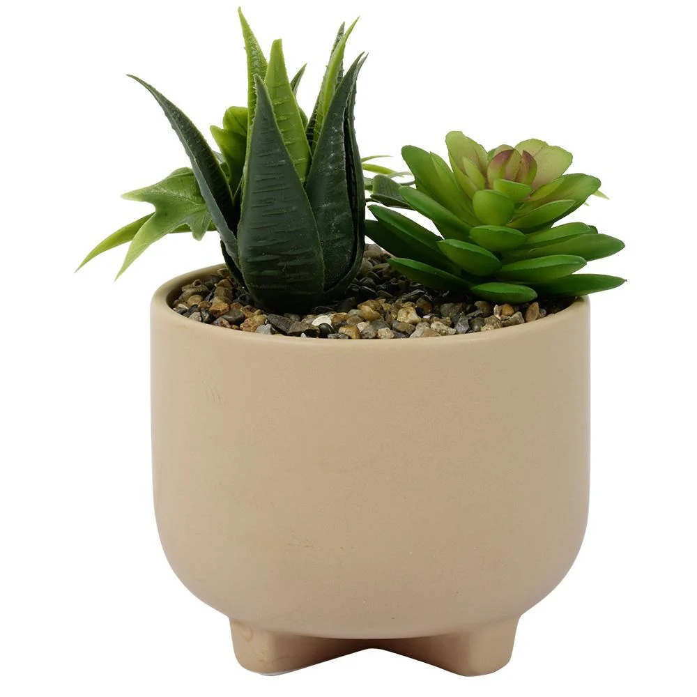 Plante artificielle pot céramique beige