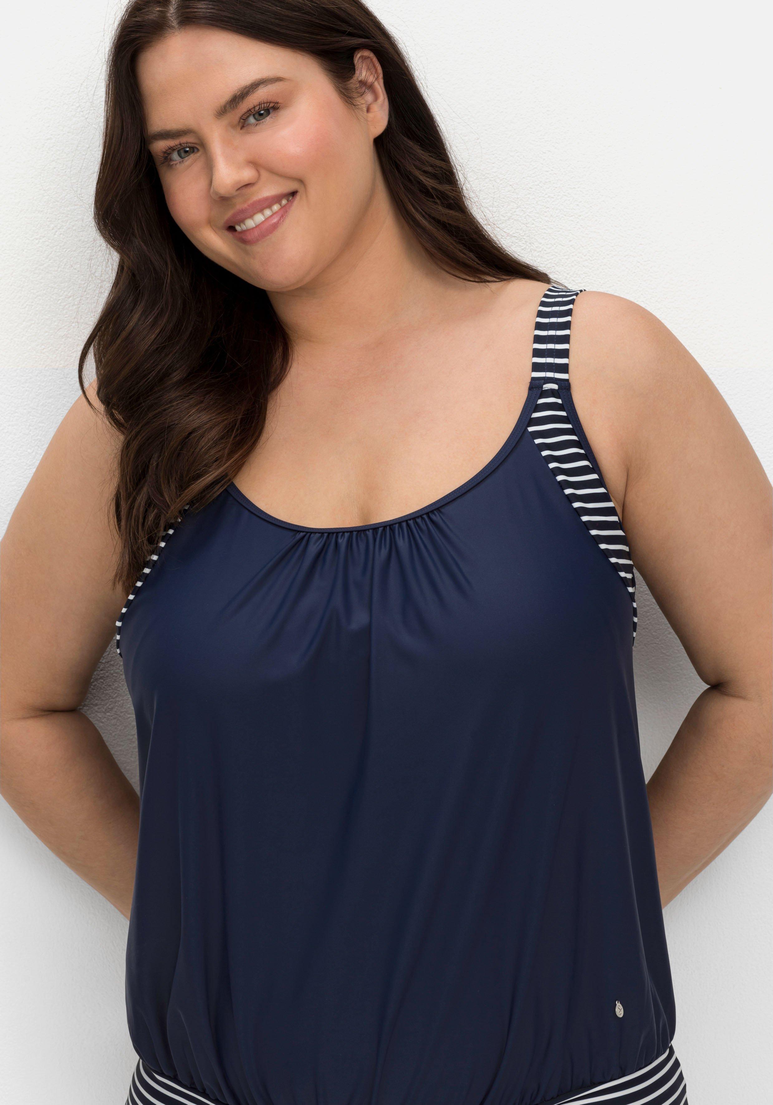 Tankini-Top in Oversized-Form mit Streifendetails