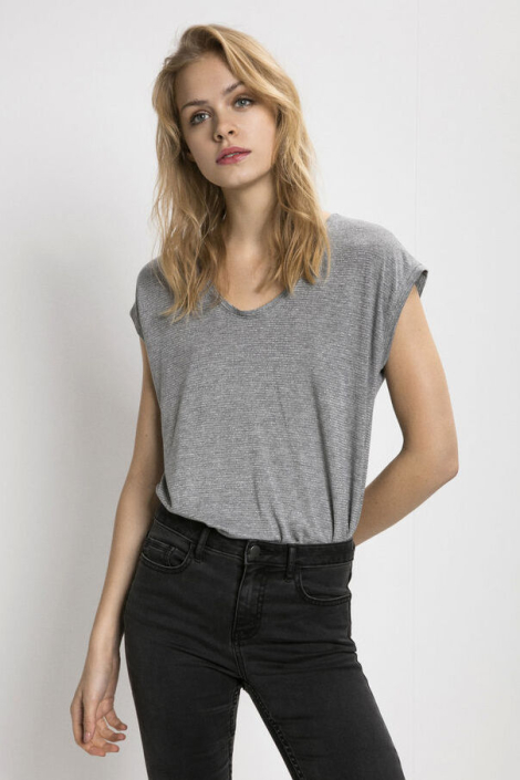 Pieces grijze dames t-shirt