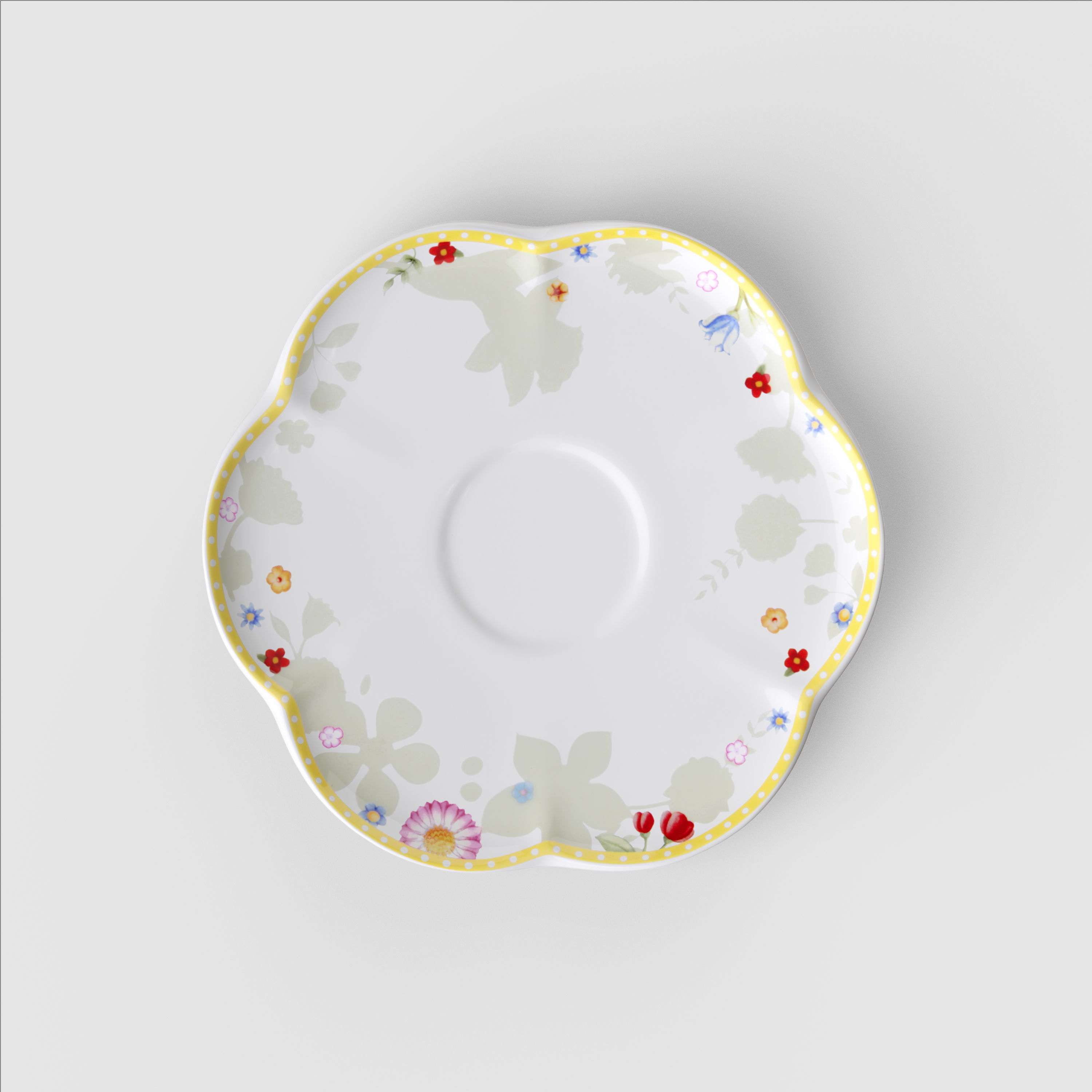 Spring Awakening Coffee cup saucer Yellow, 5.9'', Premium Porcelain