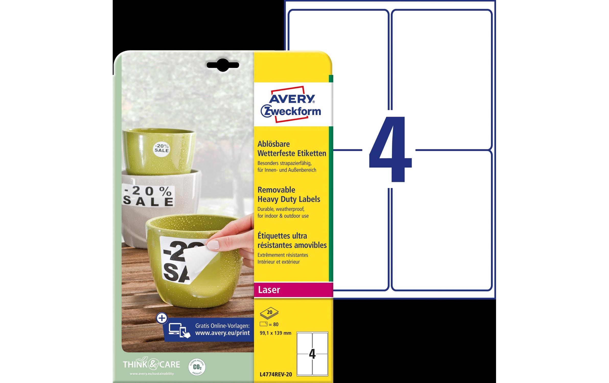Universal-Etiketten L4774REV 99.1 x 139 mm WetterfestWetterfeste Etiketten, weiss