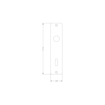Schild met sleutelgat rechthoek 72mm aluminium