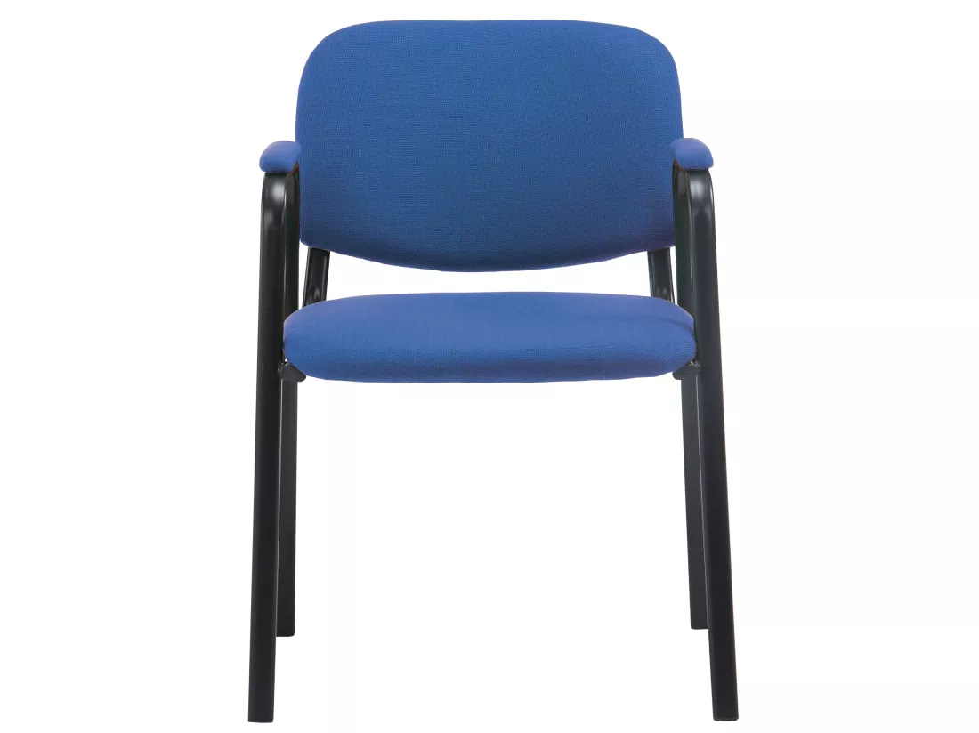 Chaise de conférence - Tissu & Métal noir mat - Bleu - Ken Pro