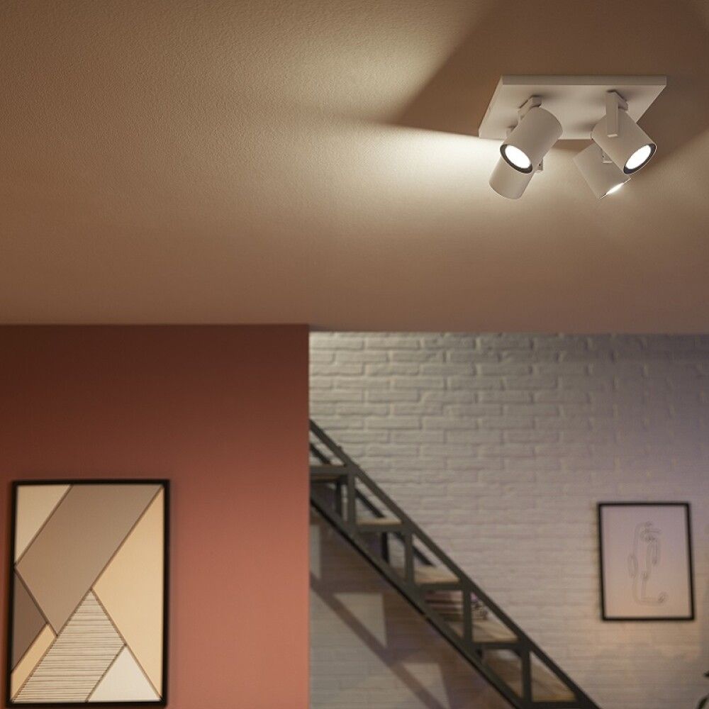 TAKSPOTLIGHT PHILIPS HUE ARGENTA PLATE/SPIRAL HVIT