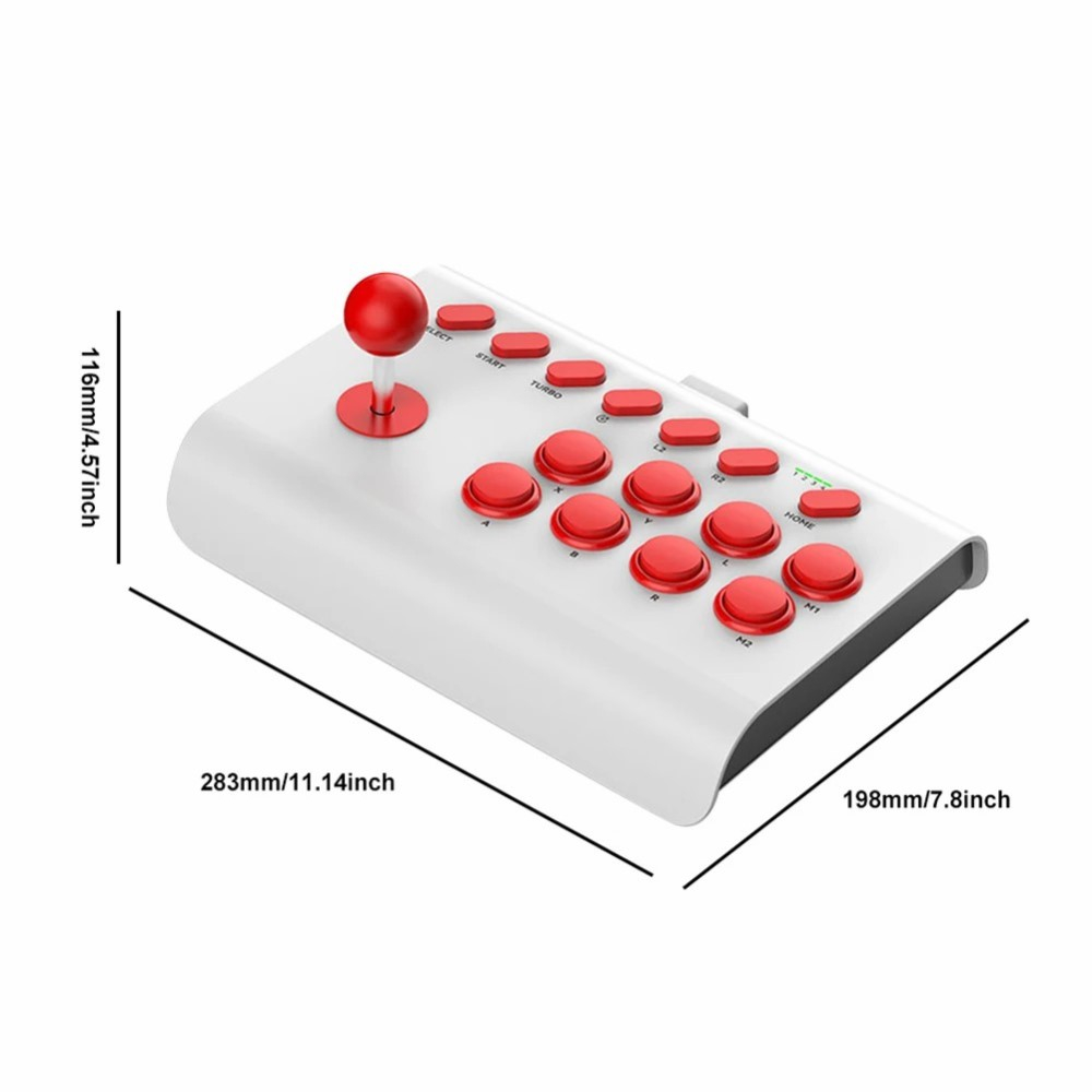 Joystick Arcade Retro Gamepad Controller für Nintendo Switch / PS3 / PS4 / PC und Smartphone (Android / iOS) - Weiss / Rot