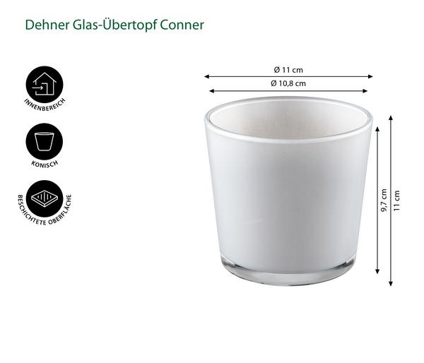 Dehner Glas-Übertopf Conner, konisch