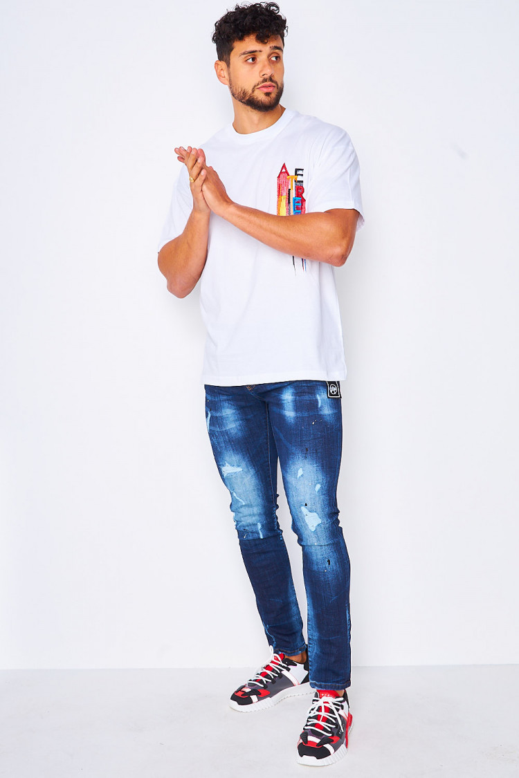 T-shirt blanc broderie Atelier