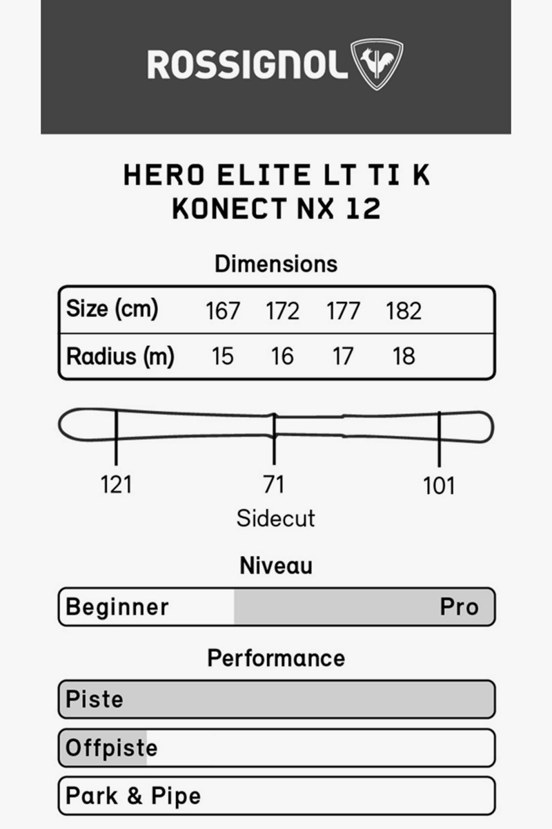 Rossignol Hero Elite LT TI Ski Set 2223