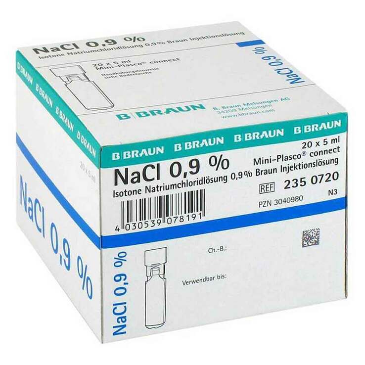 Kochsalzlösung 0,9% Miniplasco connect, 20X5 ml