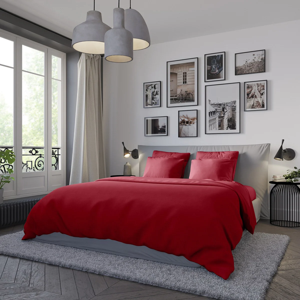 Housse de couette Confort Jersey Coloris Ruby