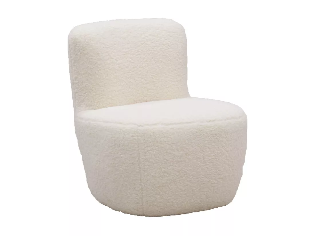 Fauteuil pouf en polyester et bois Nuage