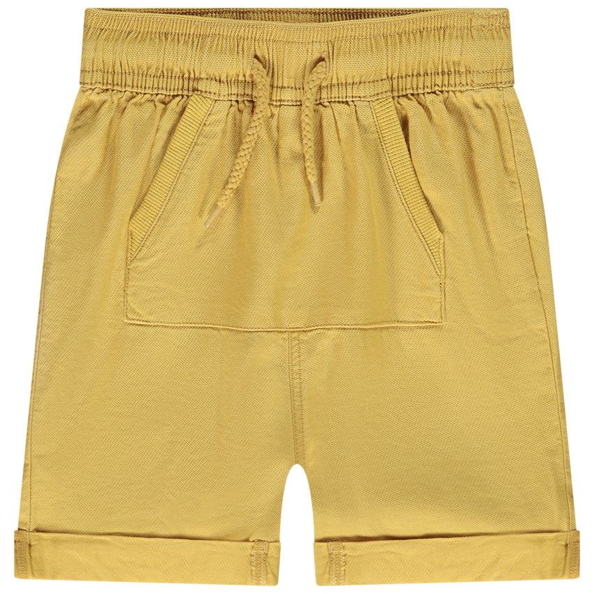 Bermuda en coton avec poche kangourou pour garçon - Jaune