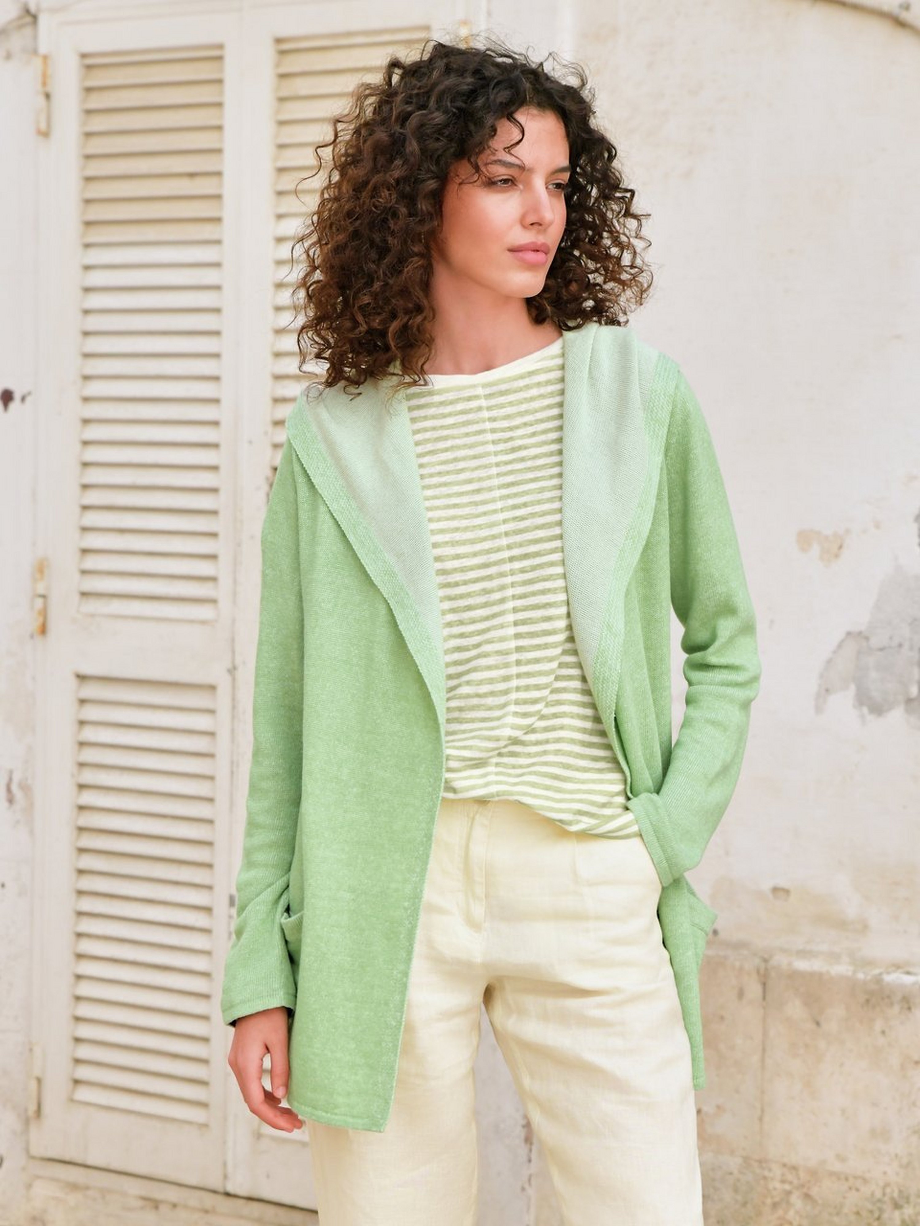 Kapuzen-Strickjacke