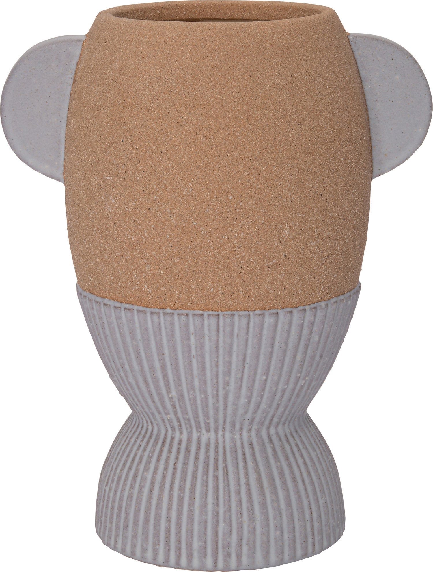 Intratuin vaas op voet Jill grijs / bruin 23 x 16,5 x 28,5 cm