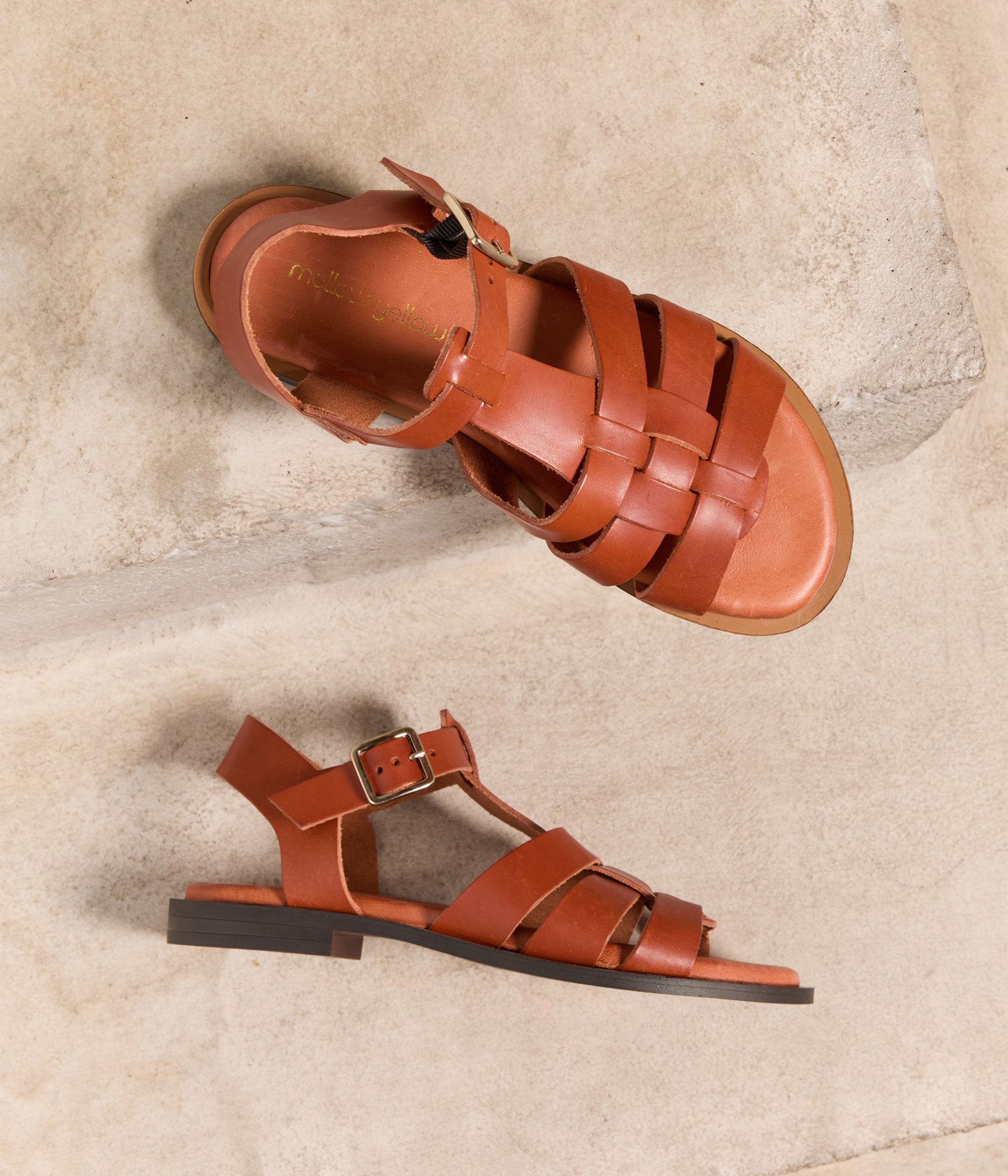Sandales cuir cognac Isadora