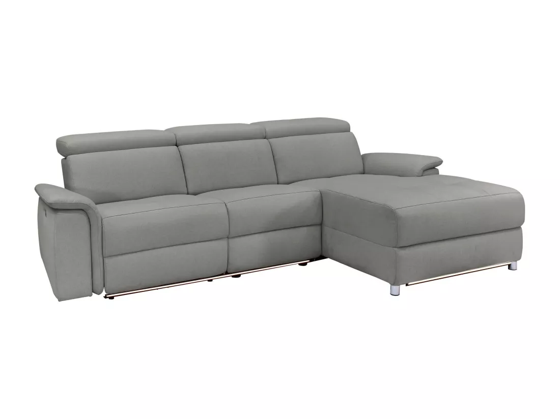 Pareli | Canapé 3 places avec fonction manuel tissu gris