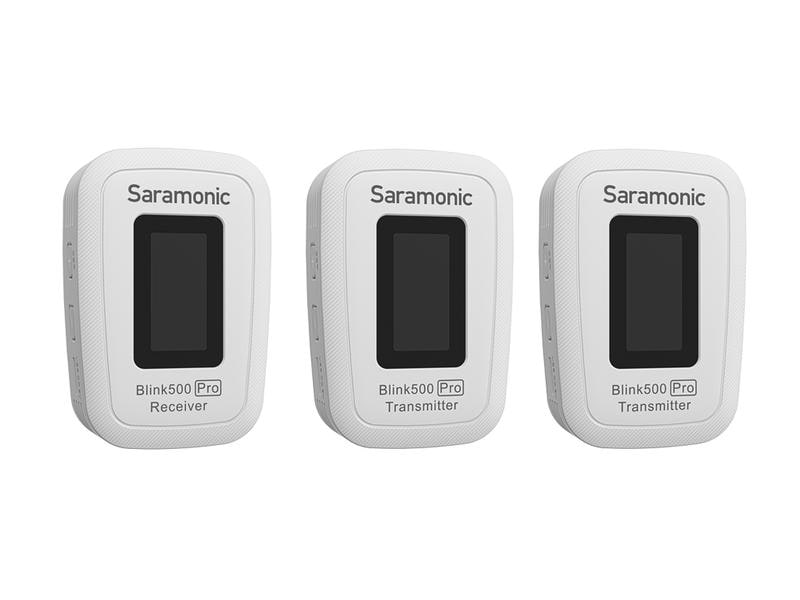 Saramonic Übertragungssystem Blink500 Pro B2W Weiss Ultrakompaktes drahtloses 2.4-GHz-Zweikanal-Mikrofonsystem mit Lavalier