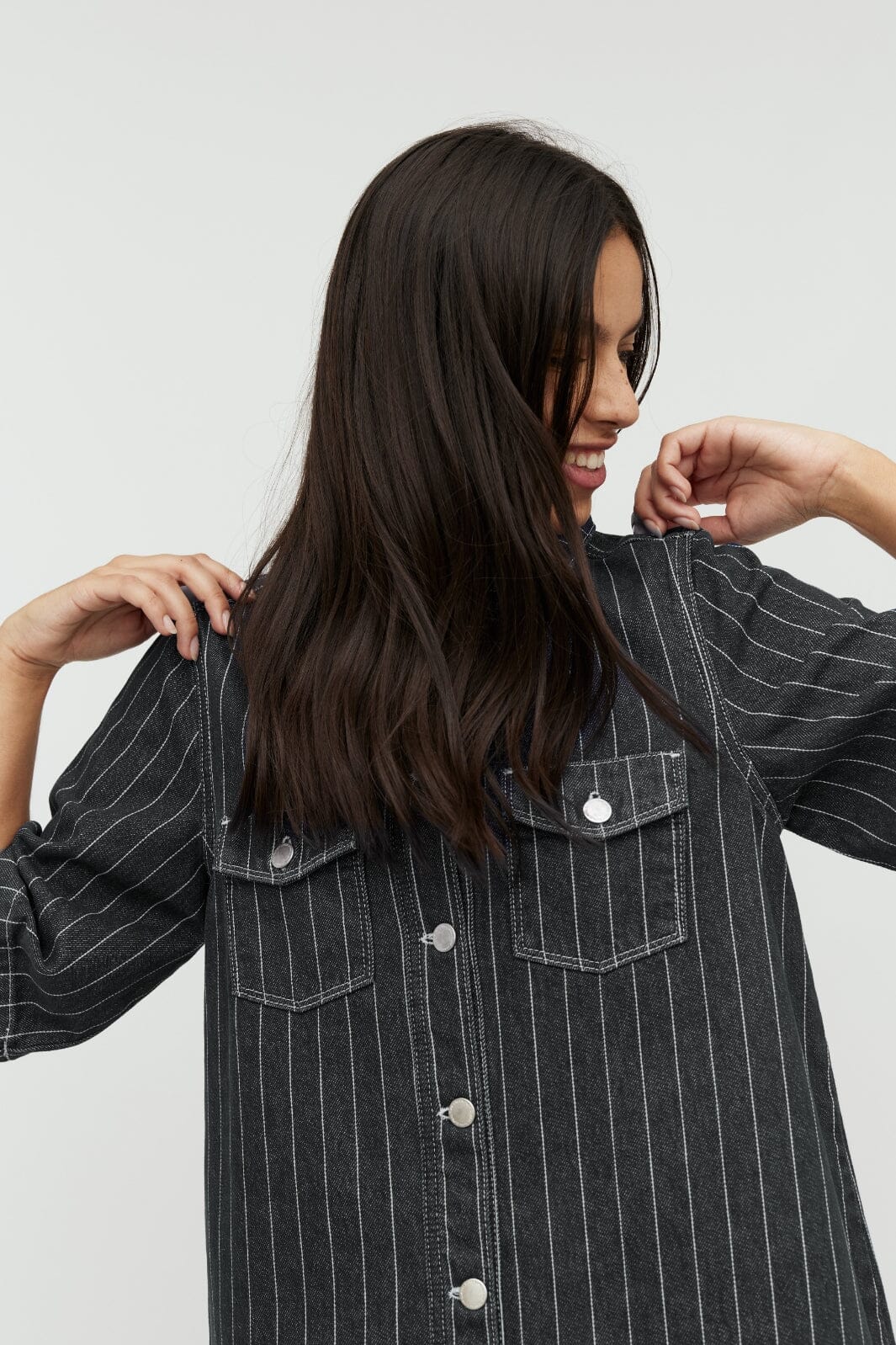 Global Funk Mira-G 508 dark grey pinstripe
