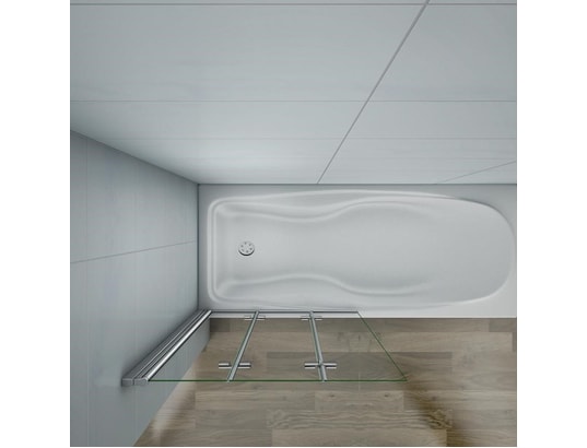 AICA SANITAIRE - Aica pare-baignoire en verre anticalcaire,1300x1400x6mm,3 vo...