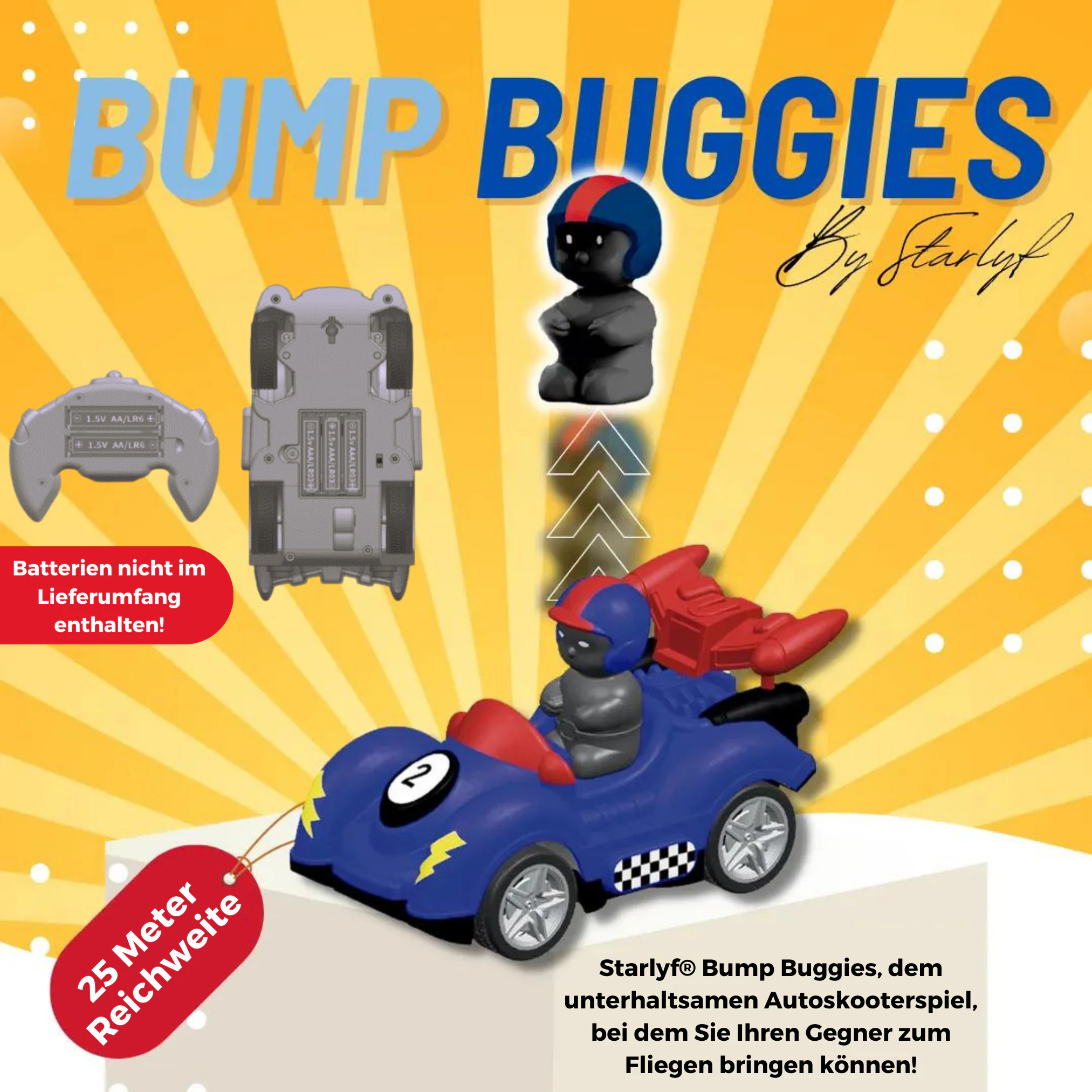 Starlyf® Ferngesteuertes Auto - Autospielzeug Kinder Bump Buggies