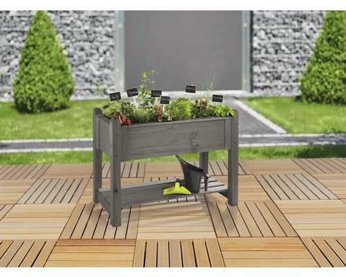 Wilk Premium verhoogde tuinbak op palen, 113 x 59 x 84,5 cm, vintage grijs