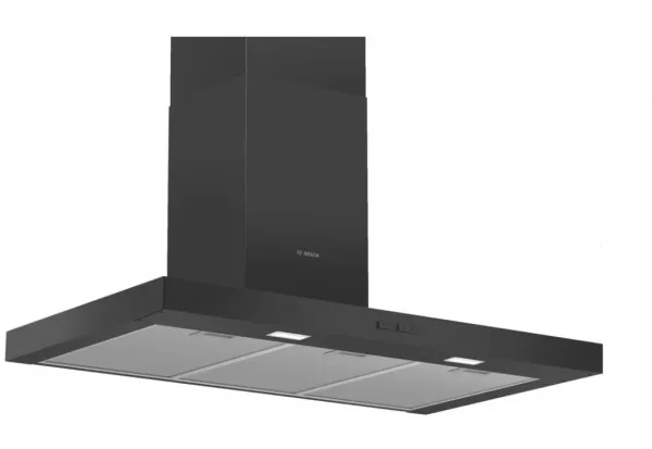 Bosch Serie | 2 DWB96BC60 - Hætte - skorsten flad - bredde: 90 cm - dybde: 50 cm - udtrækning og recirkulation (-) - sort